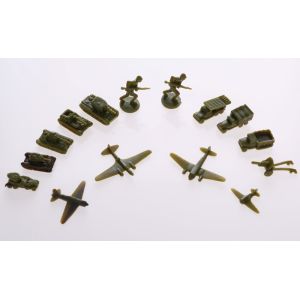 15pc Green Creative Adventure Figure Models DIY Scene Toys with Battleship and