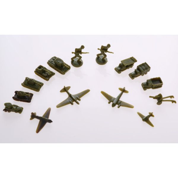 15pc Green Creative Adventure Figure Models DIY Scene Toys with Battleship and
