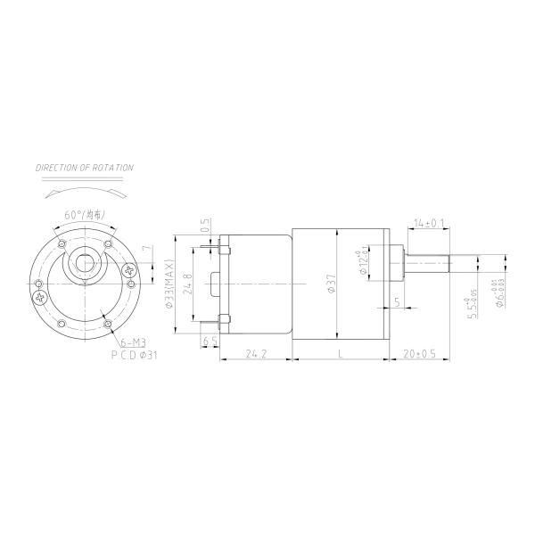 Permanent Magnet 12v Dc Gear Motor 300rpm 250rpm 100rpm 1Nm 2 Watt For Robot