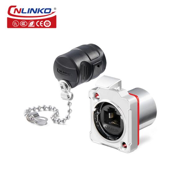 Cnlinko BD24 Metal Waterproof RJ45 Panel Mount Connector RJ45 Ethernet Connector