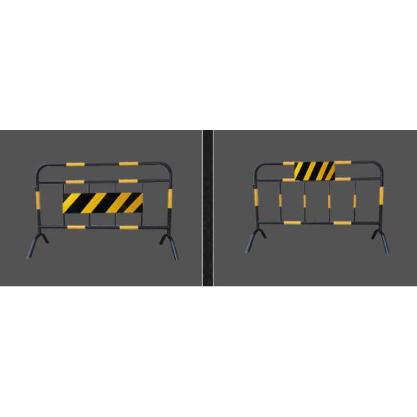Желтый и черный железный конь ограждение, временный ограждение отвлечения для дорожного движения предупреждение безопасности строительства