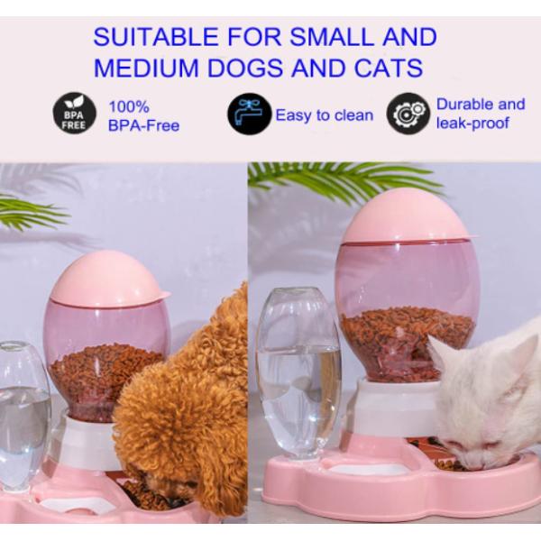 Bol automatique en plastique d'aliment pour animaux familiers pour les petits chiens moyens 2.2L de chats