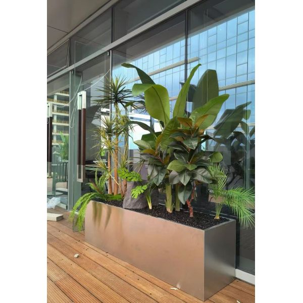 Stainless Steel Mesh Planter Box with Moss Liner - Custom Dimensions