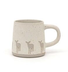 Handmade Christmas Coffee Mug Ceramic Stoneware Mugs Gift Ceramic Mug With 3D Deer Silk Print