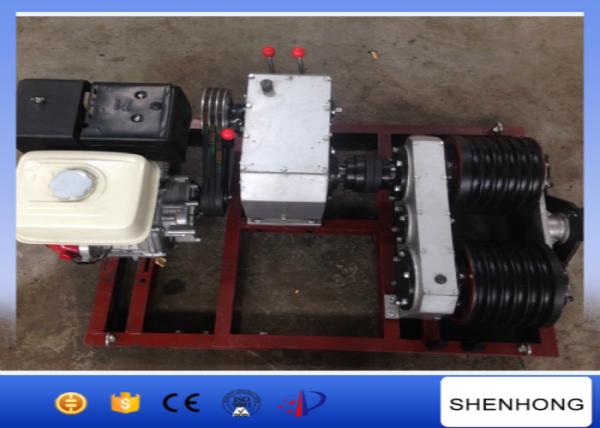 5 Ton Electric Cable Pulling Winch / Double Capstan Winch With Honda GX390 Gasoline Engine