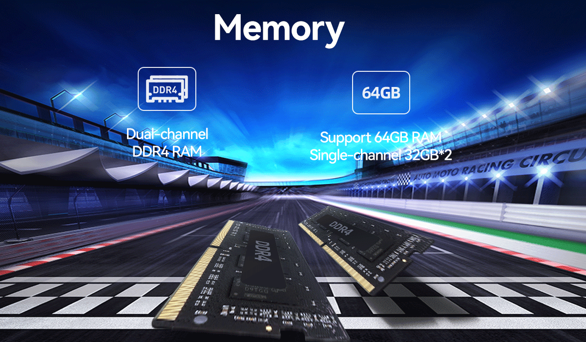 Intel Core Mini Gaming PC с дискретной графикой DDR4 64G и VEGA 4G