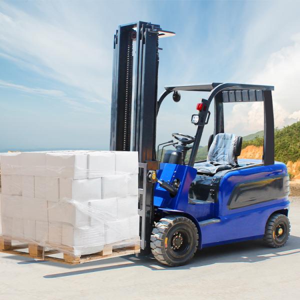4 Wheel Electric Forklift Truck Large Wheel Forklift Full Electric Pallet With Four Big Tyres
