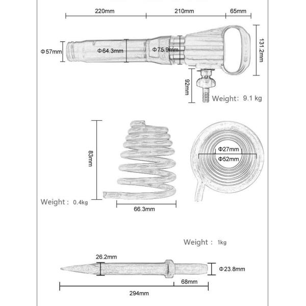 G10 Pneumatic Chipping Hammer Air Shovel Cement Crusher Broke Hammer