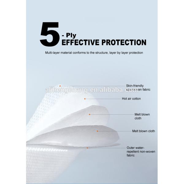 EN149 GB2626 2019 5 Ply Oil Proof Disposable N95 Mask