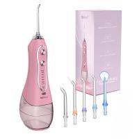 Flosser de água sem fio profissional com 5 modos de pressão de água e 5 pontas de jato para limpeza personalizada