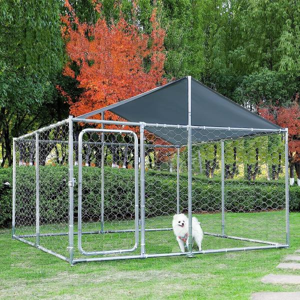 Large Stainless Steel Dog Crate XL 43 inch Indoor Kennel Cages and Playpen for Training Large Dog Outdoor