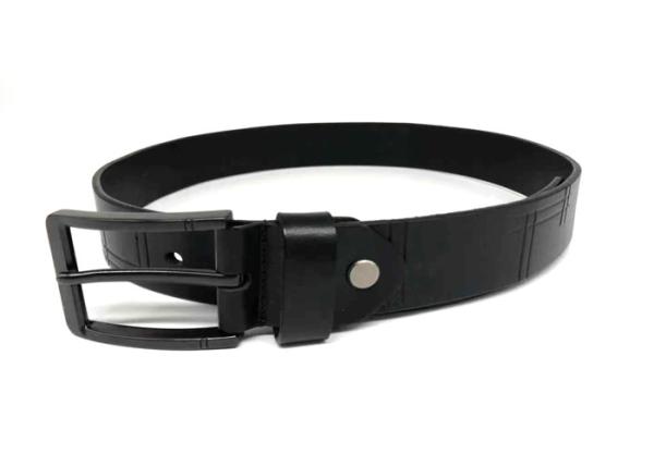 3.5cm Width Cowhide Black Mens Casual Leather Belt