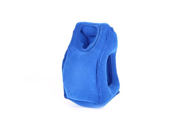 Waterproof Blow Up Travel Pillow , Black / Blue Self Inflating Travel Pillow