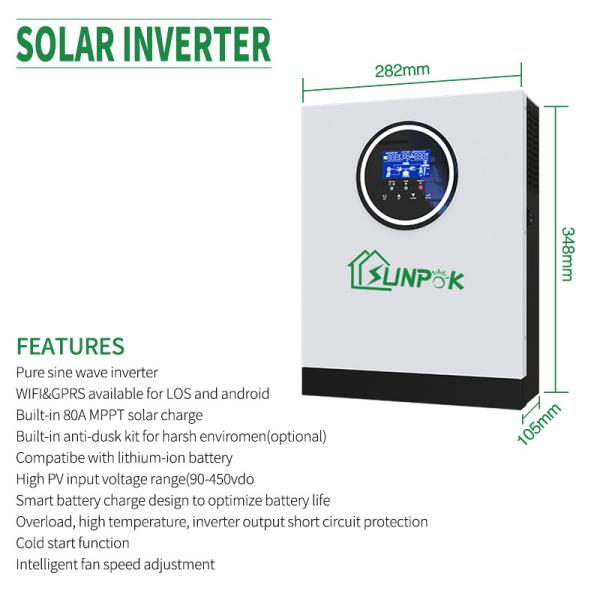 Híbrido solar de Sunpok do inversor de Sunpok 48v fora do produto do inversor do inversor da grade