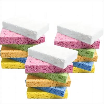 11*7*2cm DH-A5-12 Esponja fina de limpeza de celulose vegetal natural personalizada para pia da cozinha