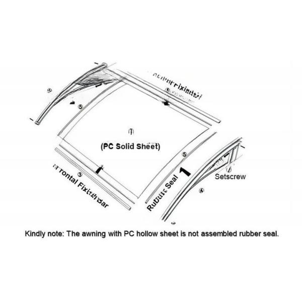 600 мм белый навес, идеально подходит для поликарбонатного ветражного материала