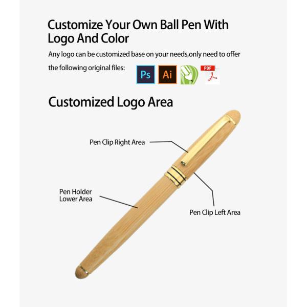 Couleur naturelle Papeterie créative stylo stylo bambou stylo stylo stylo à pinceau