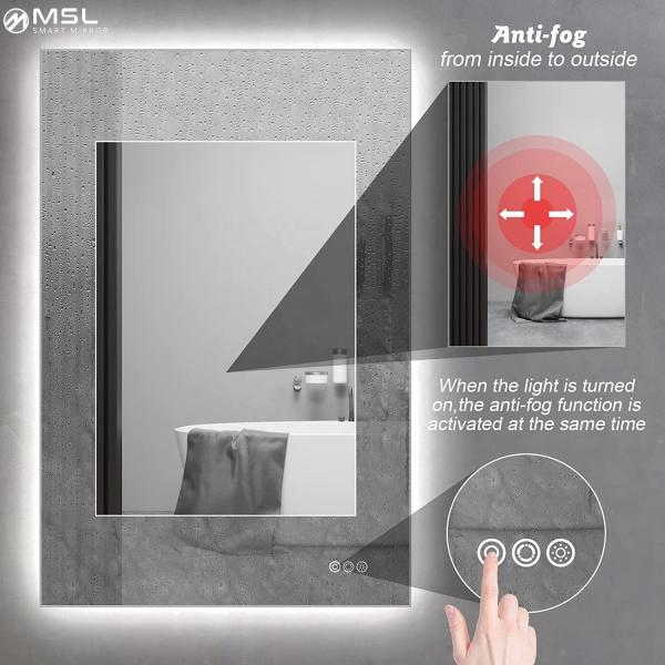 Big LED Medicine Cabinet Square Aluminum Mirror Cabinet Antique