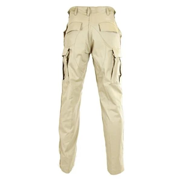 Khaki Fabric ACU Tactical Pants Polyester Cotton Rip Stop Fade Resistant