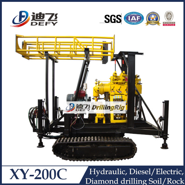 XY-200C Crawler Mounted Well drilling machine with Diamond Bits