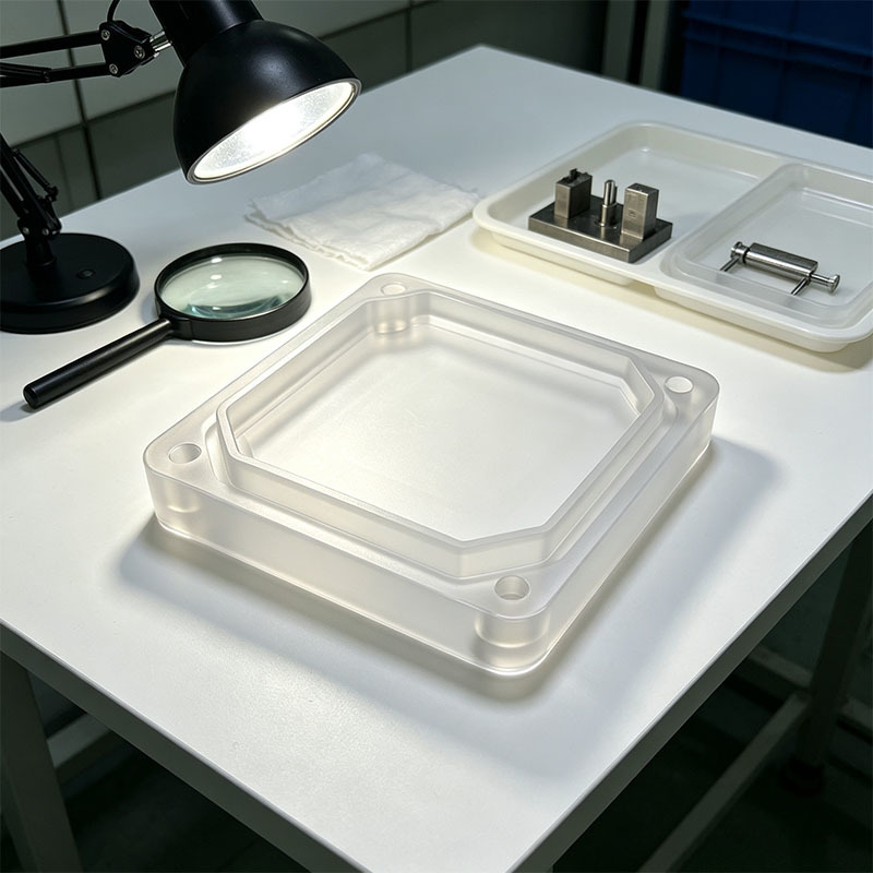Custom CNC Machined Frosted Acrylic Enclosure with Precision Mounting Holes for OEM PMMA Housing