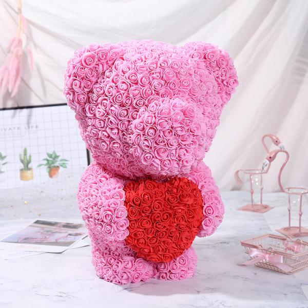 Large Rose Bear Foam / PE Handmade Artificial Flowers for Valentine Day Gift 70cm
