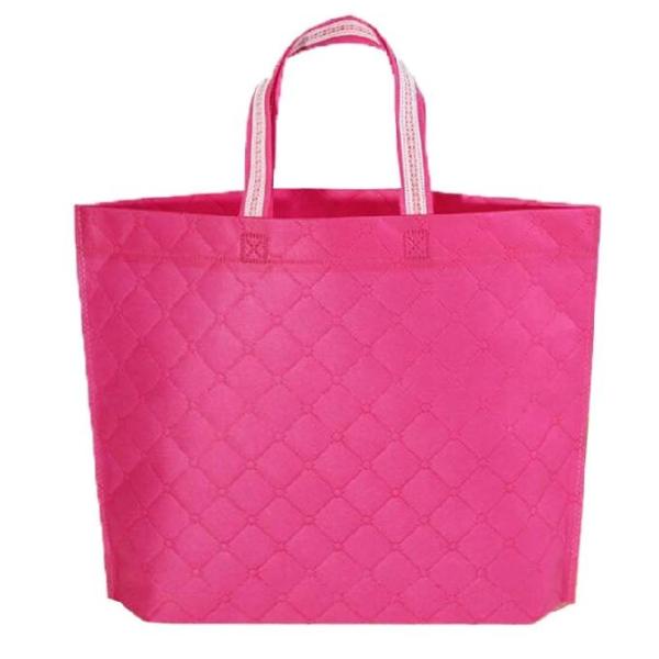 Cor cor-de-rosa azul que dobra sacos de mantimento amigáveis não tecidos de Eco dos sacos reusáveis