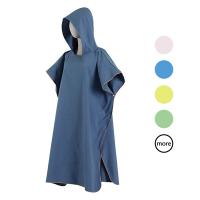 Impression de sublimation durable en coton gaufre recyclé en microfibre poncho à serviette de plage poncho à capuche