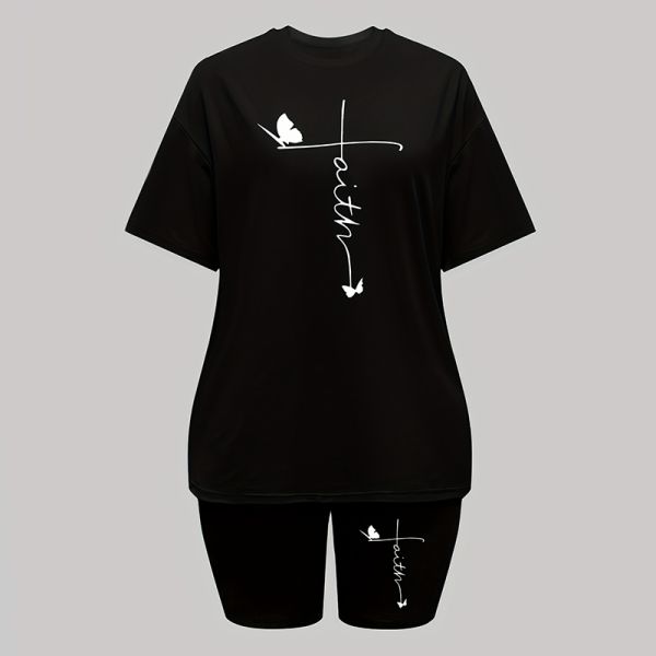 Solid Women Two Piece Outfits Short Machine Washable Casual Two Piece Set