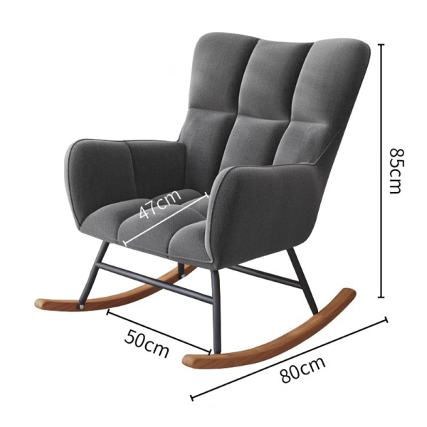Modern Lazy Rocking Lounge High Elasticity Sponge Filling Chair Single Seat Metal Frame Leisure Casual Sofa Chair Accent Chair