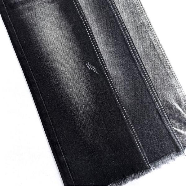 180cm Stretch Black Denim Fabric Heavy Weight 12.5 Oz JSD3242B 68% Cotton 27% Polyester 3% Rayon 2% Spandex
