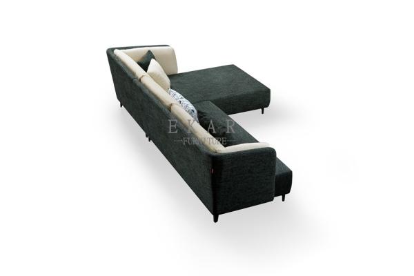 Living Room Furniture L Shaped Fabric Couch Corner Sofa Set