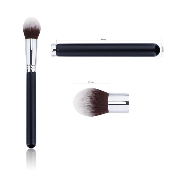 Pbt Hair 5pcs Makeup Brush Set With Matte Finish Silver Brass Ferrule