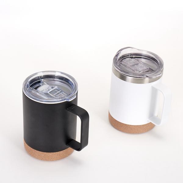 Stainless Steel Vacuum Insulated Coffee Mug with Cork Base 12oz 16oz Wide Mouth Design