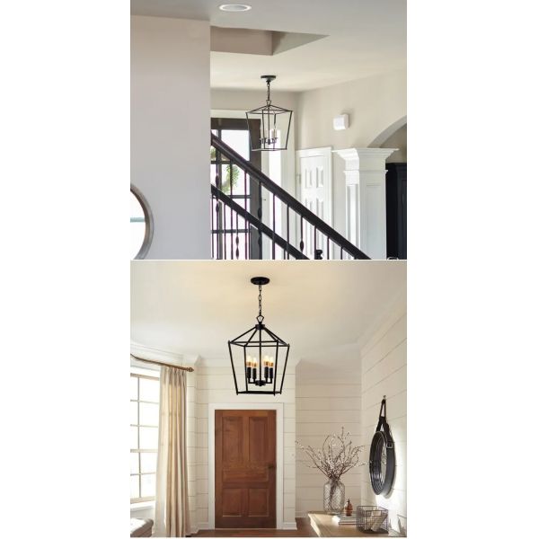 Loft Vintage Iron Birdcage Pendant Light Modern  Darlana Linear Lantern Chandelier（WH-AP-640）