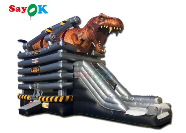 A corrediça inflável das crianças personalizou a corrediça inflável comercial do salto do tamanho para a corrediça inflável do dinossauro das crianças