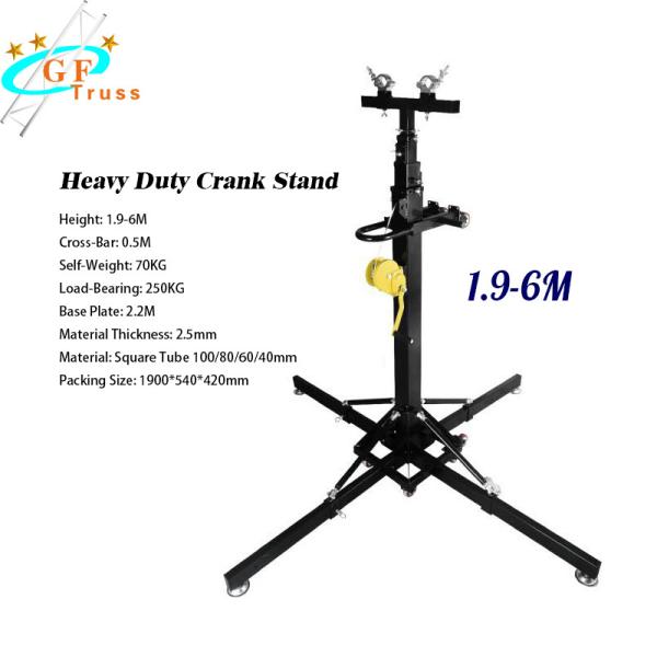 Alu 6082-T6 Hand Crank Tripod Speaker Stand Lift 100kg Max Load