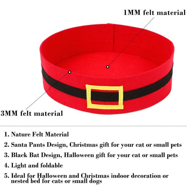 Santa Claus Belt Colorfast 35x10cm Felt Pet Cave Sleeping Mat