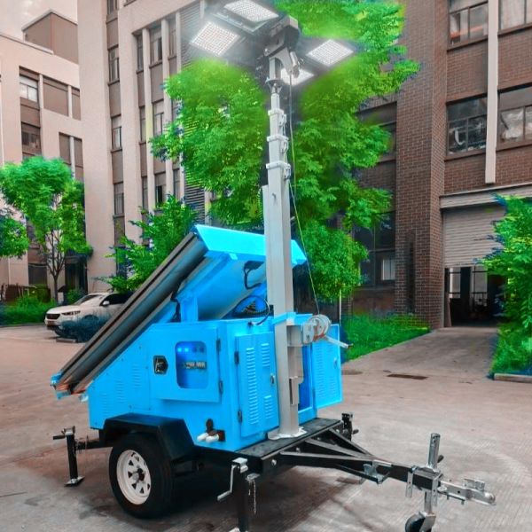 Quick Deployment Foldable Design Solar Lighting Towers Eco Friendly Both Portable Outdoor Light Tower