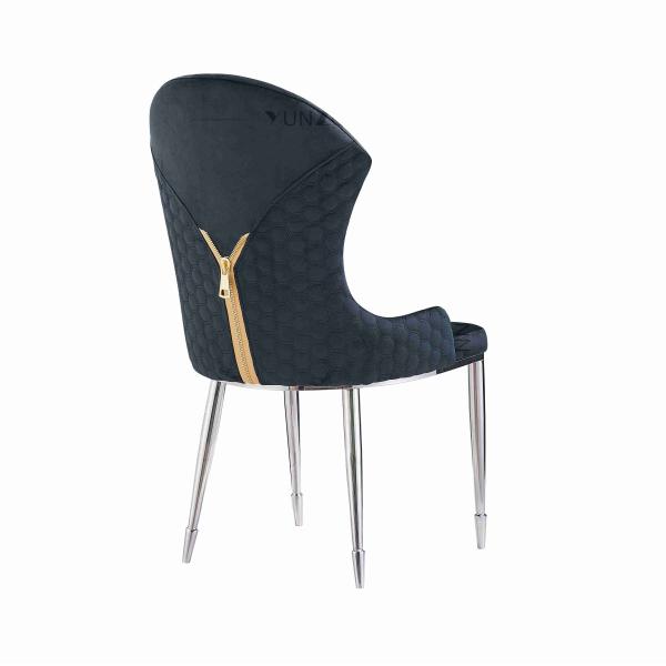 Modern Baroque Polished Stainless Steel Dining Chair Home Hotel