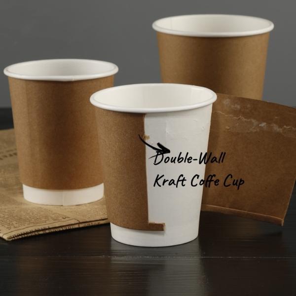 OEM Flexographic Printing Double Wall Disposable Paper Coffee Cup with Custom Design