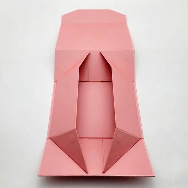 Custom Logo Pink Foldable Gift Box With Magnetic Lid Perfume Makeup Packaging Cosmetic