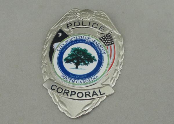 3D Brass Die Struck Police Army Badges With Sticker And Special Clip
