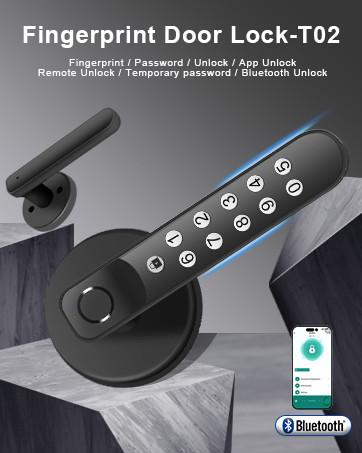 T02 Smart Fingerprint Door Knob, Keyless Entry Door Locks with Keypads, Smart Door Lock on Tuya App