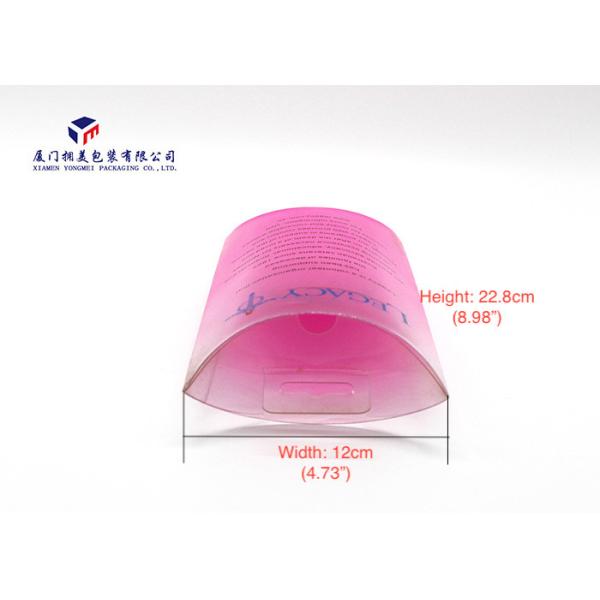 Gifts PET Plastic Pillow Boxes Hang Strip On Top Gradual Pink Appearance 22.8cm Height