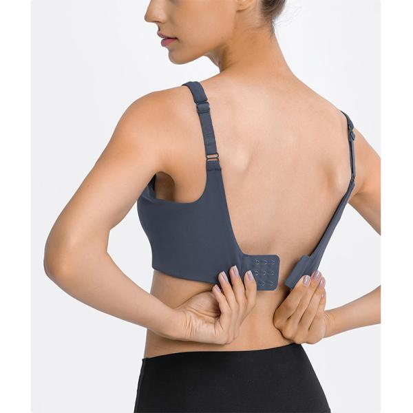 High Strength V Shape Back Womens Sports Bra Adjustable Straps
