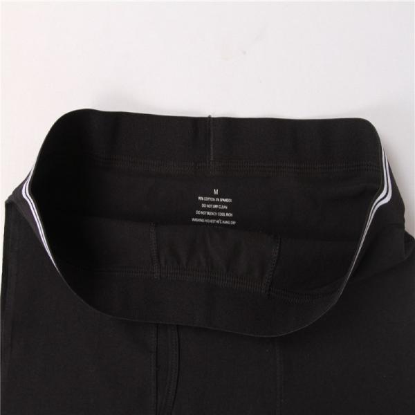 Black Slim Fit Boxers 95% Cotton 5% Spandex Breathable Underwear For Men