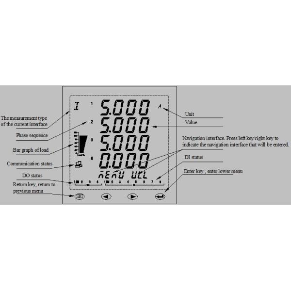 Acrel APM810 3-фазный многофункциональный счетчик с гармоническим