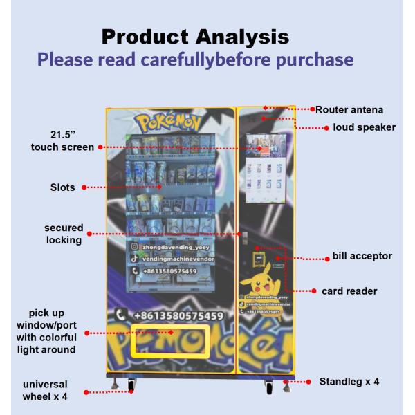 Wholesale Self-Automatic Elevator Gift Card Vending Machine for Pokemond Card for Game Card Distribution