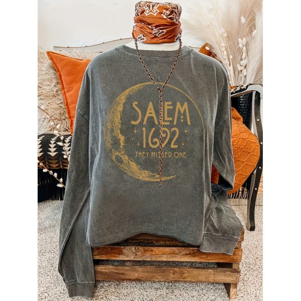 Women's Wholesale Streetwear Vintage Heavyweight Long Sleeve T-Shirt Oversize Cotton Casual Top